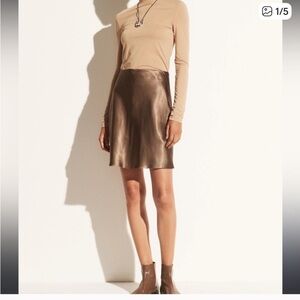 Vince Metallic Brown Mini Skirt